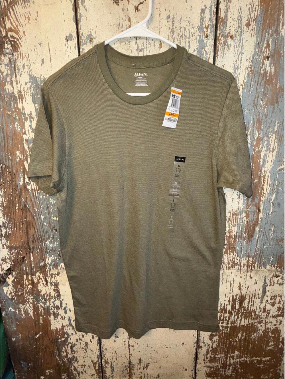 NWT Alfani Mens size small Olive Green tee tshirt